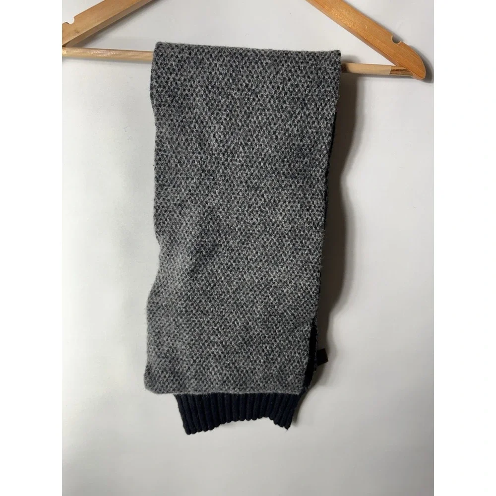 Goorin Bros Men's Heathered Black Gray Wool Long Winter Scarf